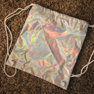 Halographic draw string back pack